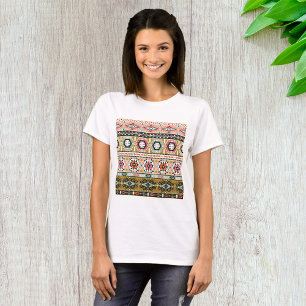 Colourful Tribal Aztec Pattern Boho Geometric T-Shirt