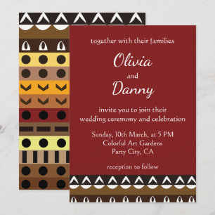 Colourful Tribal Deco Art Wedding Invitation