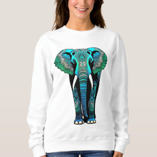 Colourful Tribal Elephant - Artistic Wildlife Sweatshirt