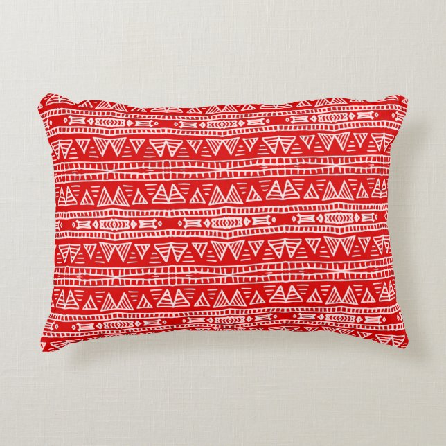 Colourful tribal ethnic seamless pattern accent pillow (Front)