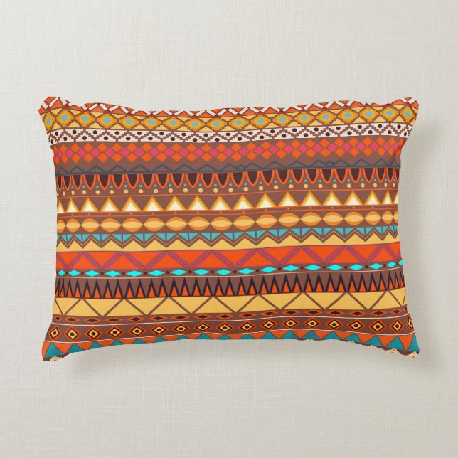 Colourful tribal ethnic seamless pattern. accent pillow (Front)