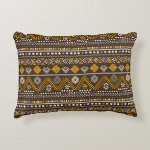 Colourful tribal ethnic seamless pattern accent pillow