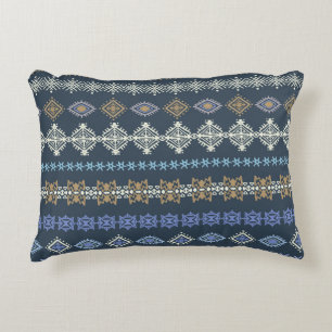Colourful tribal ethnic seamless pattern accent pillow