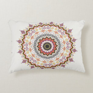 Colourful tribal ethnic seamless pattern accent pillow
