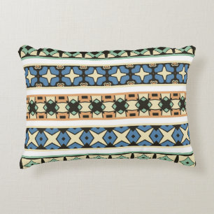 Colourful tribal ethnic seamless pattern accent pillow