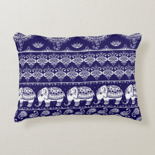 Colourful tribal ethnic seamless pattern accent pillow