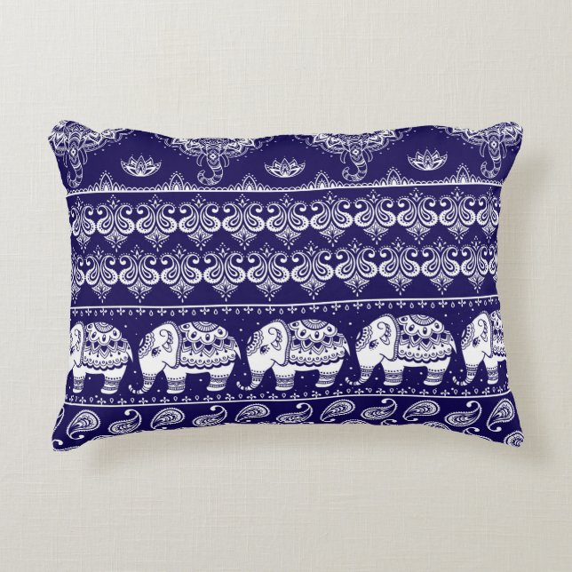Colourful tribal ethnic seamless pattern accent pillow (Front)