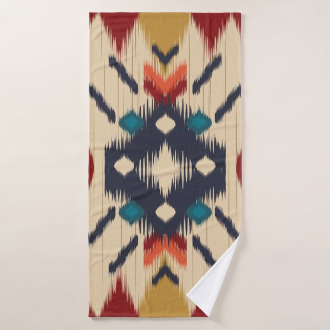 Colourful tribal ethnic seamless pattern bath towel (Bath Towel)