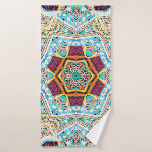 Colourful tribal ethnic seamless pattern bath towel