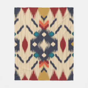Colourful tribal ethnic seamless pattern fleece blanket