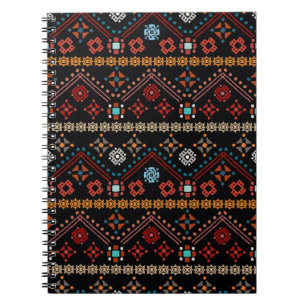 Colourful tribal ethnic seamless pattern notebook