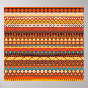 Colourful tribal ethnic seamless pattern. poster