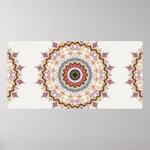Colourful tribal ethnic seamless pattern poster