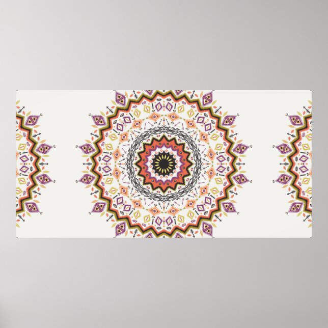 Colourful tribal ethnic seamless pattern poster (Front)