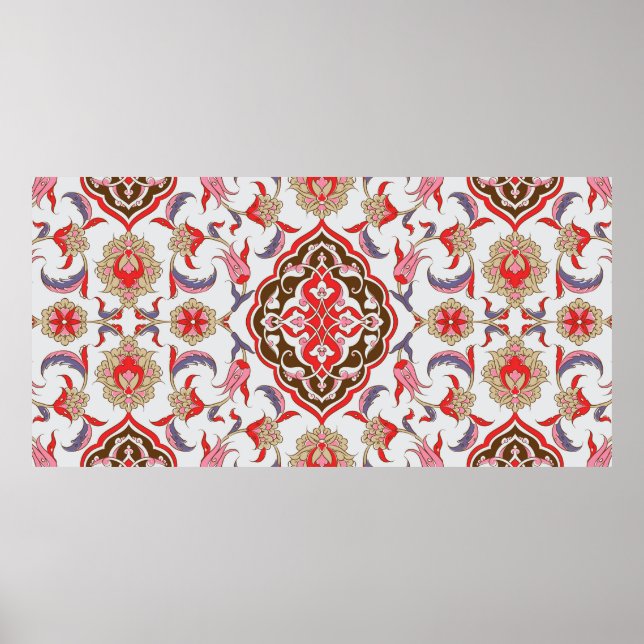 Colourful tribal ethnic seamless pattern poster (Front)