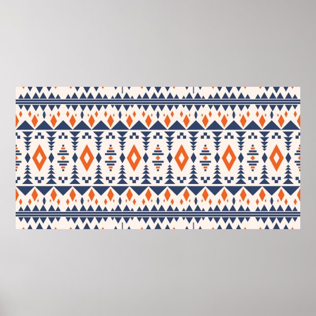 Colourful tribal ethnic seamless pattern poster (Front)