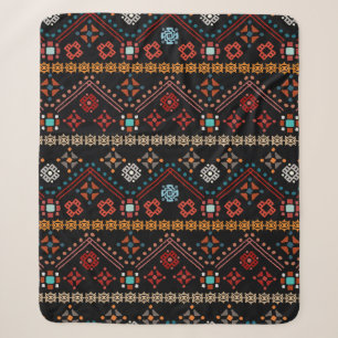 Colourful tribal ethnic seamless pattern sherpa blanket