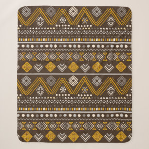 Colourful tribal ethnic seamless pattern sherpa blanket