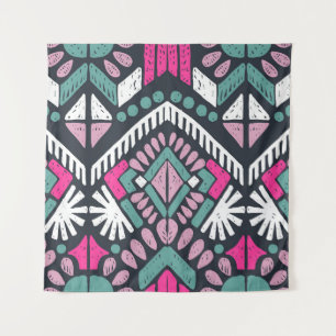 Colourful tribal ethnic seamless pattern tapestry