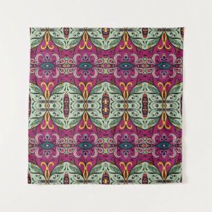 Colourful tribal ethnic seamless pattern tapestry