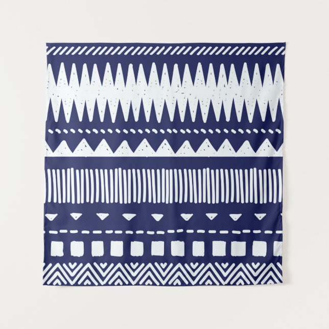 Colourful tribal ethnic seamless pattern tapestry (Front)