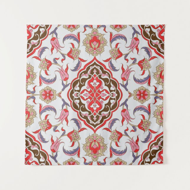 Colourful tribal ethnic seamless pattern tapestry (Front)