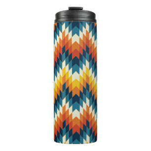 Colourful tribal ethnic seamless pattern thermal tumbler