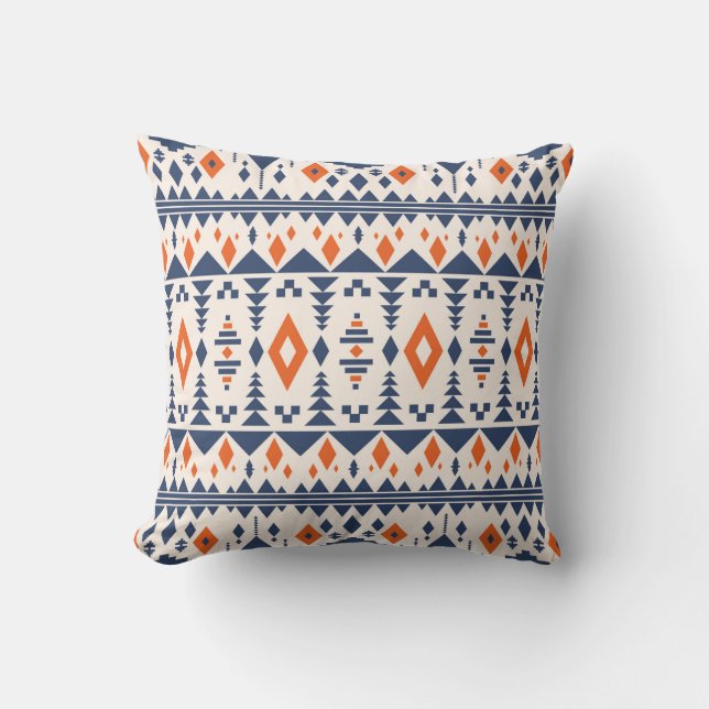 Colourful tribal ethnic seamless pattern throw pillow (Front)