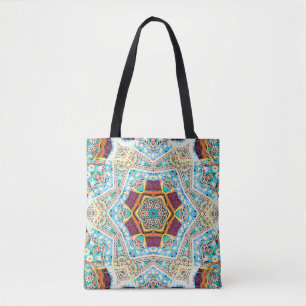 Colourful tribal ethnic seamless pattern tote bag