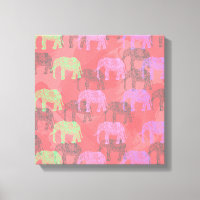 colourful tribal floral elephant pattern