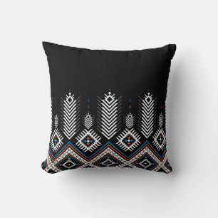 Colourful tribal geometric design throw pillow