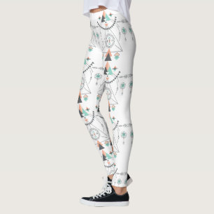 Colourful Tribal Geometric Totem Leggings