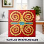 Colourful Tribal Mosaic Art Tile<br><div class="desc">Colourful Tribal Mosaic Art.
Customize background colour to fit your decor.</div>