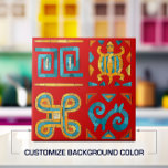 Colourful Tribal Mosaic Art Tile<br><div class="desc">Colourful Tribal Mosaic Art.
Customize background colour to fit your decor.</div>
