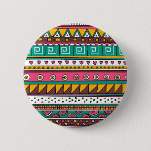 Colourful Tribal pattern 2 Inch Round Button