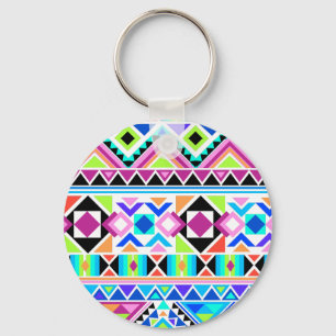 Colourful Tribal Pattern Keychain