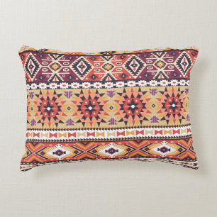 Colourful tribal style, vibrant seamless pattern. accent pillow