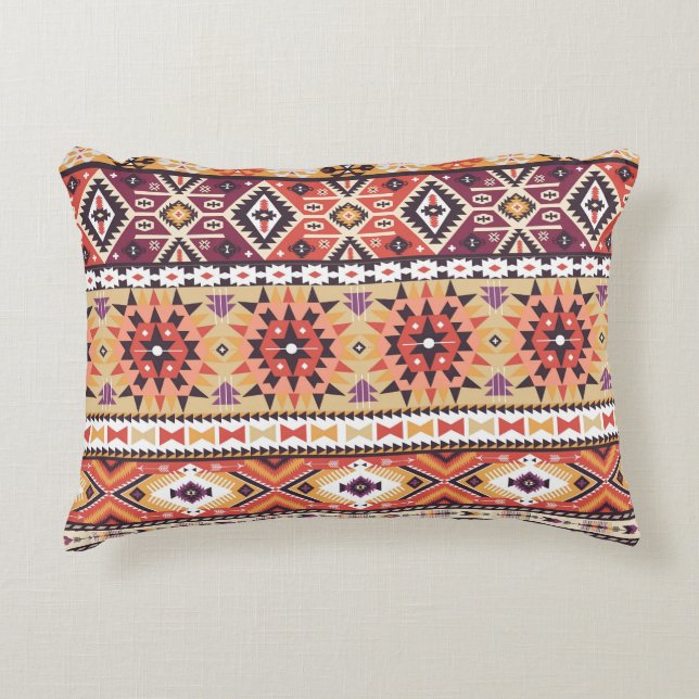 Colourful tribal style, vibrant seamless pattern. accent pillow (Front)