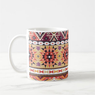 Colourful tribal style, vibrant seamless pattern. coffee mug