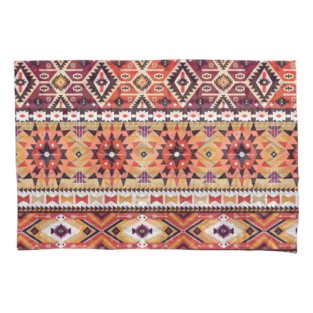 Colourful tribal style, vibrant seamless pattern. pillowcase (Front)