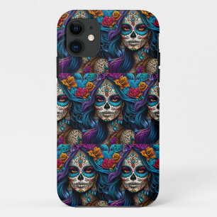 Colourful Tribute: Day of the Dead Makeup Artistry iPhone 11 Case