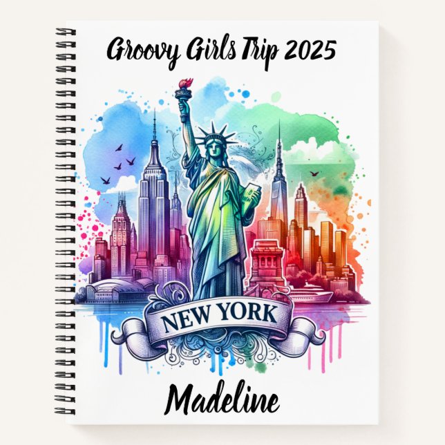 Colourful tribute to NYC's sunset skyline Notebook (Front)