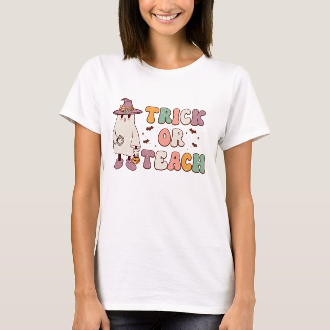 Colourful Trick or Teach: SEO-Optimized Learning T-Shirt (Front)