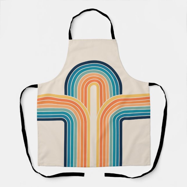 Colourful triple retro arches apron (Front)