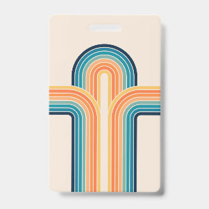 Colourful triple retro arches badge