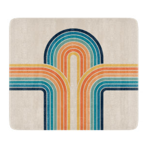 Colourful triple retro arches cutting board