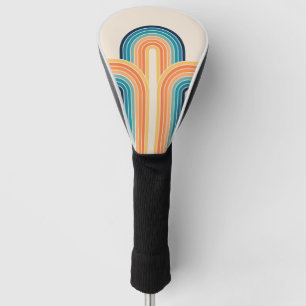 Colourful triple retro arches golf head cover