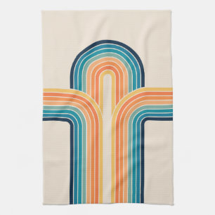 Colourful triple retro arches kitchen towel