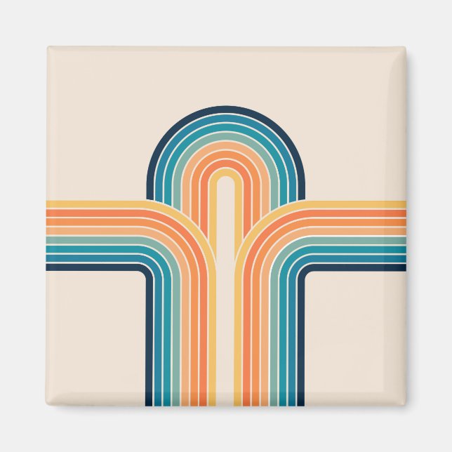Colourful triple retro arches magnet (Front)