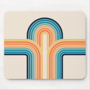 Colourful triple retro arches mouse pad